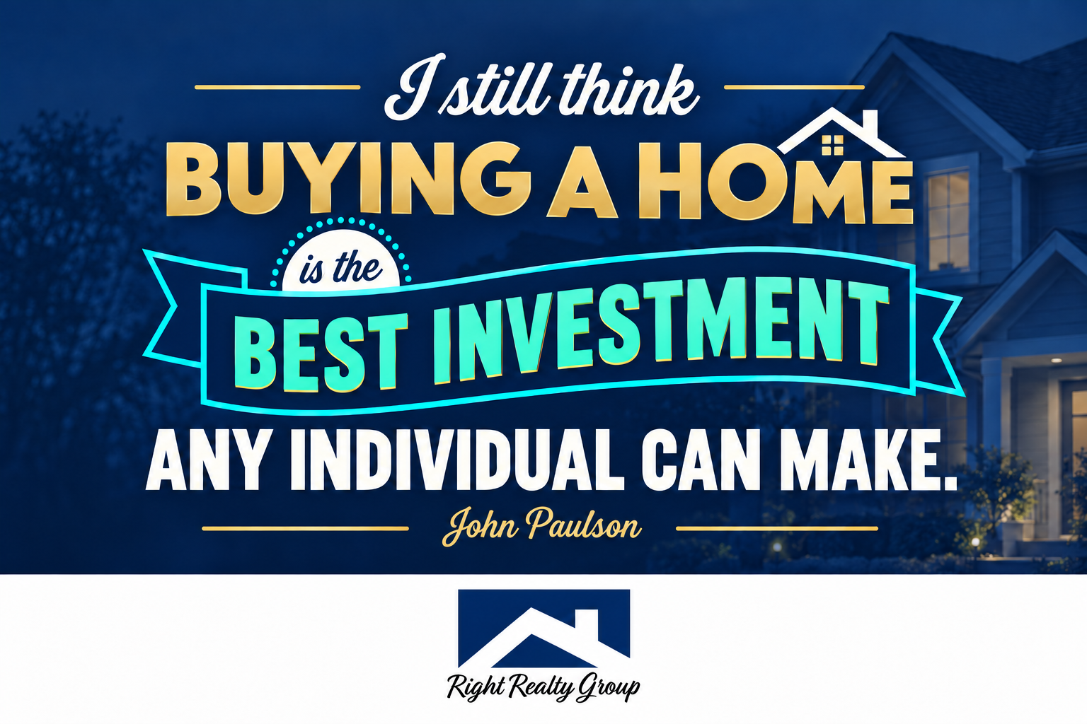 Right Realty Group graphic about homeownership as an investment.
